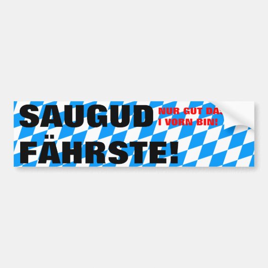Modern Blue White Fresh Bavaria Pattern Bumpersticker (Voorkant)