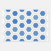 Modern Blue White Geometric Inpakpapier Vel (Voorkant 2)