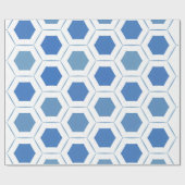 Modern Blue White Geometric Pattern Cadeaupapier (Vlak)