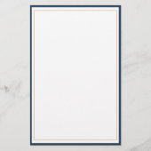 Modern Blue White Gold met zakelijke Logo Briefpapier (Achterkant)