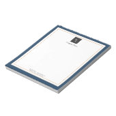 Modern Blue White Gold met zakelijke Logo Notitieblok (Linkerzijde)