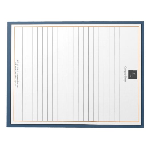 Modern Blue White Gold met zakelijke Logo Notitieblok (Voorkant)