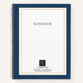 Modern Blue White Gold met zakelijke Logo Notitieboek (Voorkant)