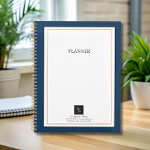 Modern Blue White Gold met zakelijke Logo Planner