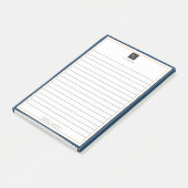 Modern Blue White Gold met zakelijke Logo Post-it® Notes (Schuin)