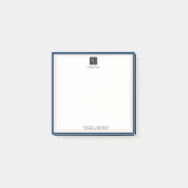 Modern Blue White Gold met zakelijke Logo Post-it® Notes (Voorkant)