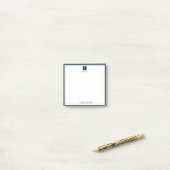 Modern Blue White Gold met zakelijke Logo Post-it® Notes (Op bureau)