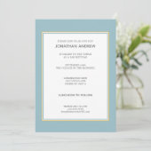Modern Blue White & Gold Pattern Bar Mitzvah Kaart (Staand voorkant)