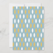 Modern Blue White & Gold Pattern Bar Mitzvah Kaart (Achterkant)