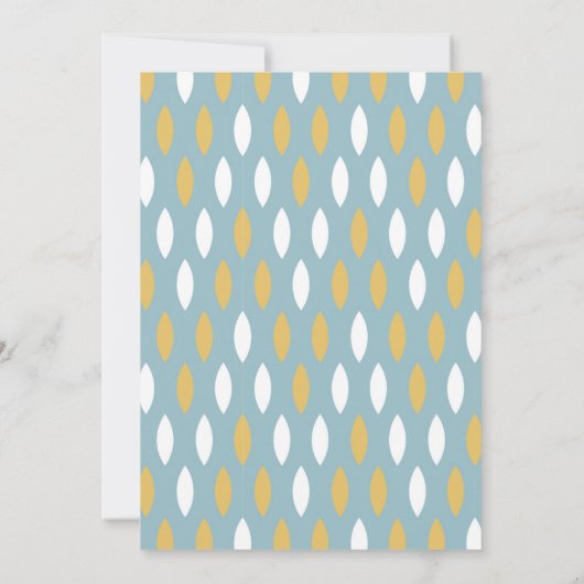 Modern Blue White & Gold Pattern Bar Mitzvah Kaart (Achterkant)