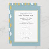 Modern Blue White & Gold Pattern Bar Mitzvah Kaart (Voorkant / Achterkant)