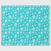 Modern Blue White-kerstsnowflakes-patroon Cadeaupapier (Vlak)