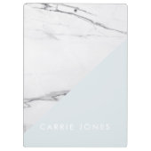 Modern Blue White Marble Business Elegant Minimal Klembord (Achterkant)