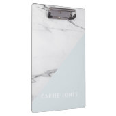 Modern Blue White Marble Business Elegant Minimal Klembord (Rechts)