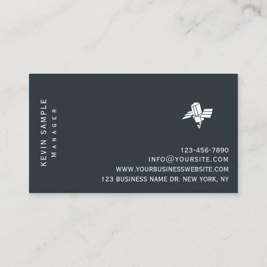 Modern Blue White Minimal Communications Company Visitekaartje (Achterkant)