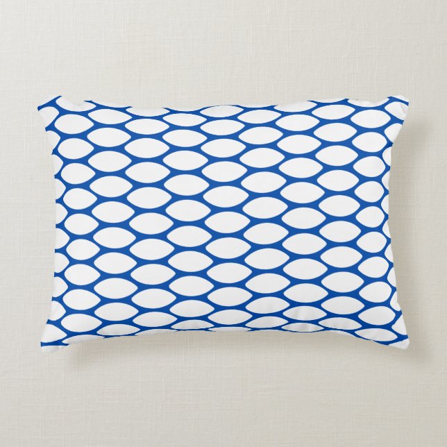 Modern Blue White Pattern Accent Pillow Accent Kussen (Voorkant)
