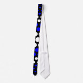 Modern Blue & White Polka Dots Pattern Stropdas (Achterkant)