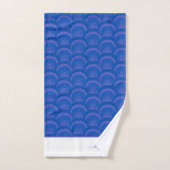 Modern Blue White Seashell Monogram Coastal Bad Handdoek (Handdoek)