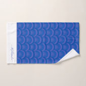Modern Blue White Seashell Monogram Coastal Bad Handdoek (Handdoek)