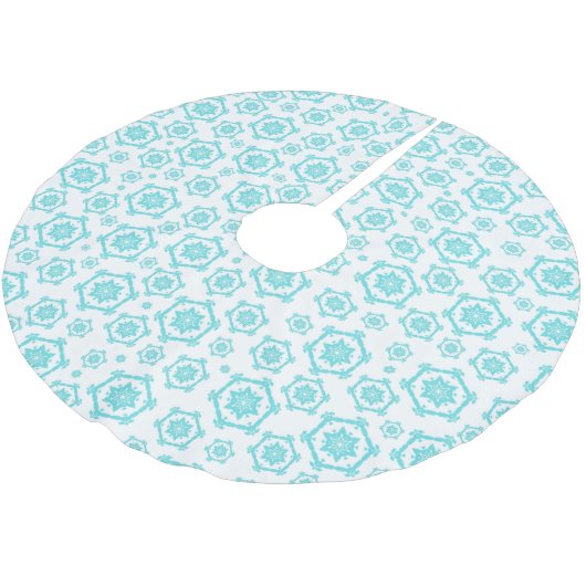 Modern Blue White Snowflake Pattern Kerstmis Kerstboom Rok (Gekanteld)