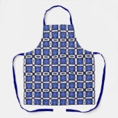 Modern Blue White Square Geometric Pattern Schort (Voorkant)
