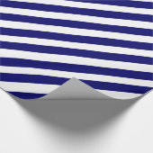 Modern Blue White Stripe Geometric Pattern Cadeaupapier (Hoek)
