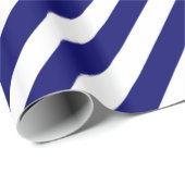 Modern Blue White Stripe Geometric Pattern Cadeaupapier (Rol Hoek)