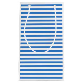 Modern Blue White Striped Elegant Trendy Sjabloon Klein Cadeauzakje