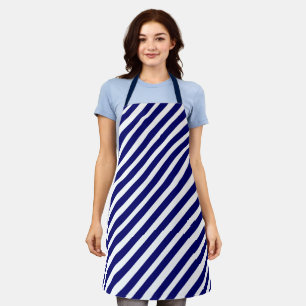 Modern Blue White Stripes Pattern Schort