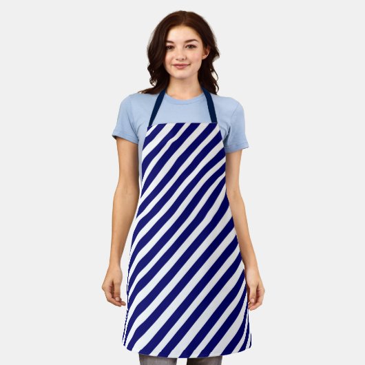 Modern Blue White Stripes Pattern Schort (Gedragen)