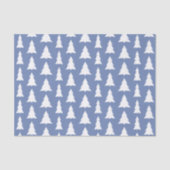 Modern Blue White Trees Holiday Pattern Tissuepapier (Voorkant)