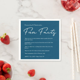 Modern Blue White White-lijst met leuke bruiloft Servet