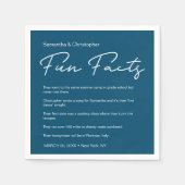 Modern Blue White White-lijst met leuke bruiloft Servet (Voorkant)