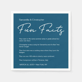 Modern Blue White White-lijst met leuke bruiloft Servet