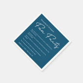 Modern Blue White White-lijst met leuke bruiloft Servet (Hoek)