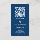 Modern Blue & White with Logo Thank You Punch Klantenkaartje (Achterkant)