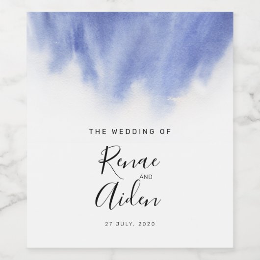 Modern Blue Wijn Etiket (Enkel label)