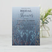 Modern Blue Wild Grass Bridal Shower Kaart (Staand voorkant)