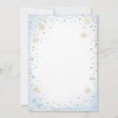 Modern Blue Winter Onederland Birthday Invitation Kaart (Achterkant)