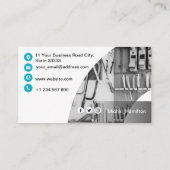 Modern Blue Woodwerker Visitekaartje (Achterkant)