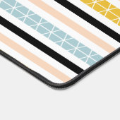 Modern Blue Yellow Black White Stripes patroon Bureaumat (Hoek)