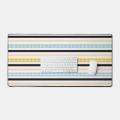 Modern Blue Yellow Black White Stripes patroon Bureaumat (Keyboard & Muis)