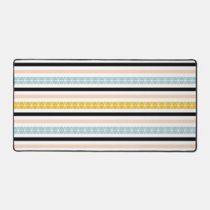 Modern Blue Yellow Black White Stripes patroon Bureaumat