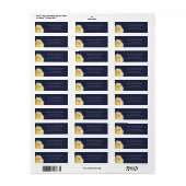 Modern Blue Yellow Rose Floral Wedding Address Etiket (Full Sheet)