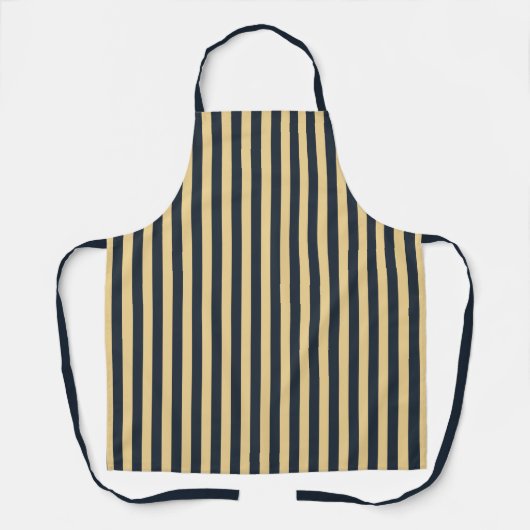 Modern Blue Yellow Stripe BBQ Kitchen Chef Apron Schort (Voorkant)