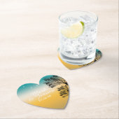 Modern Blue Yellow Sunset Tropical Beach Palms Kartonnen Onderzetters (Insitu)