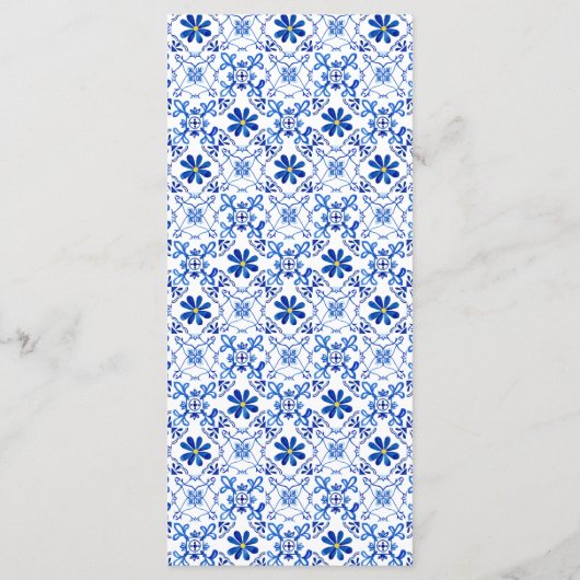 Modern Blue Yellow Tegel Lemon Menu (Achterkant)