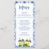 Modern Blue Yellow Tegel Lemon Menu (Voorkant)