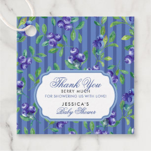 Modern Blueberries Berry Sweet Baby shower Bedankjes Labels