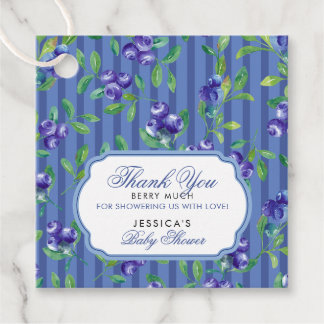 Modern Blueberries Berry Sweet Baby shower Bedankjes Labels